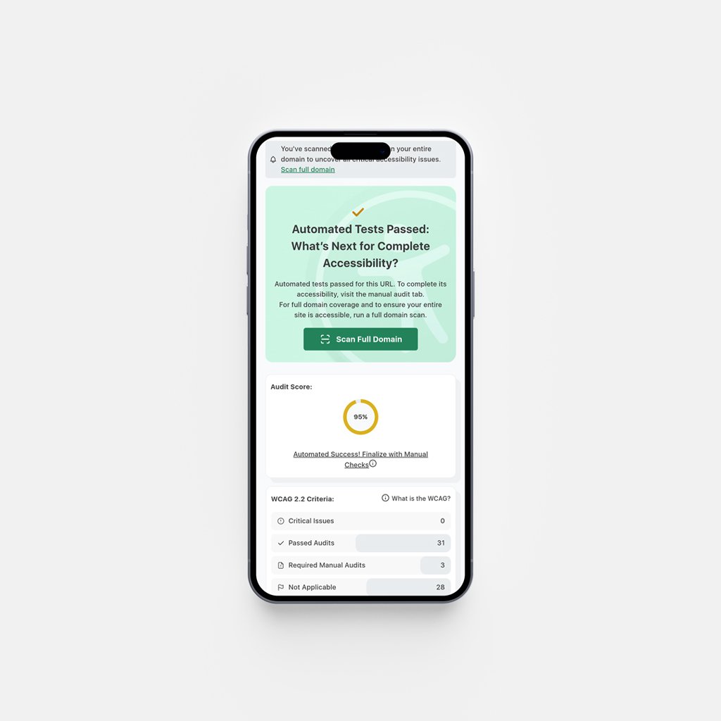 Screen di verifica accessibilità di un sito web che risulta conforme all EAA al 98% 